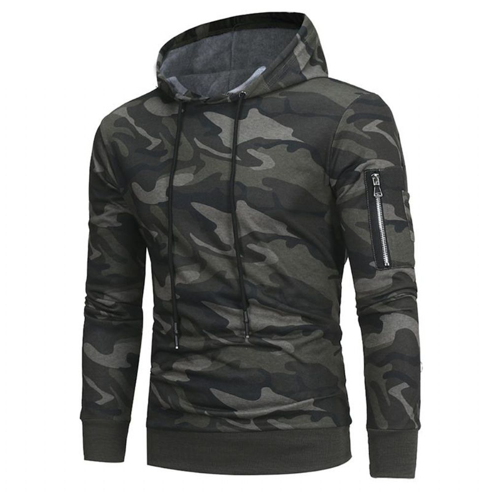 Hette Camouflage Genser For Menn