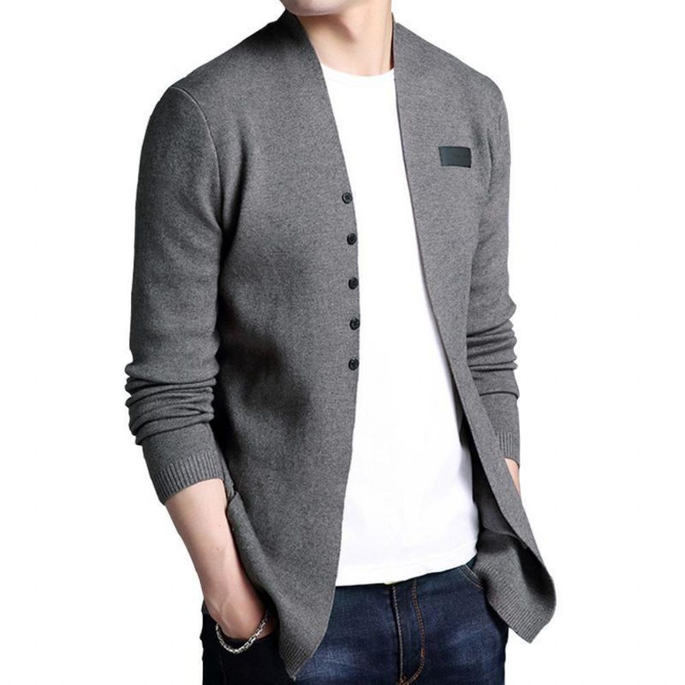 Middels Lang Solid Cardigan