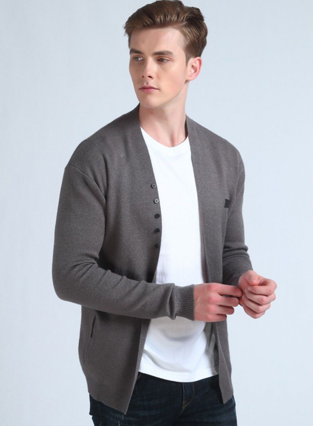 Middels Lang Solid Cardigan