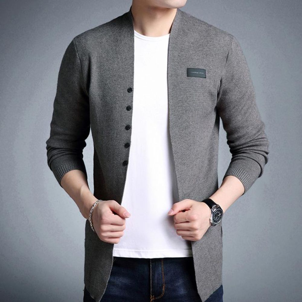 Middels Lang Solid Cardigan