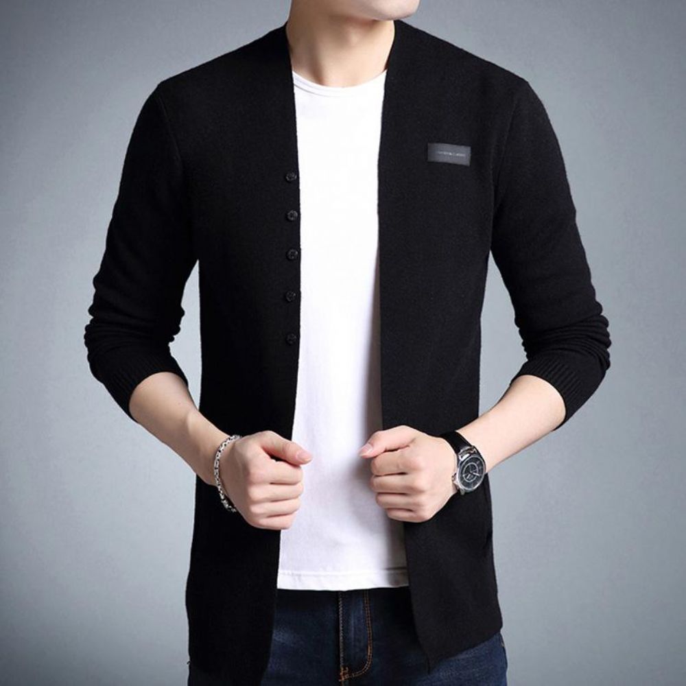 Middels Lang Solid Cardigan