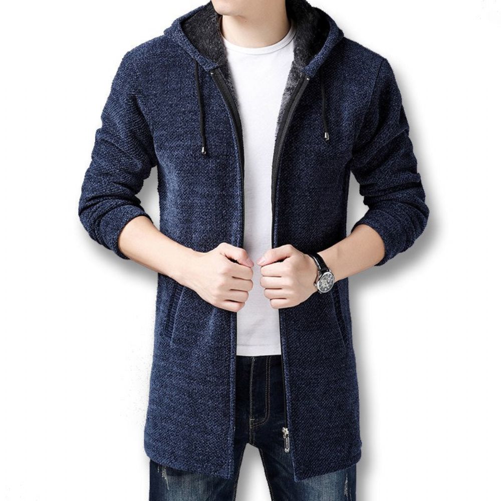 Stil Tykk Fleecestrikket Cardigan