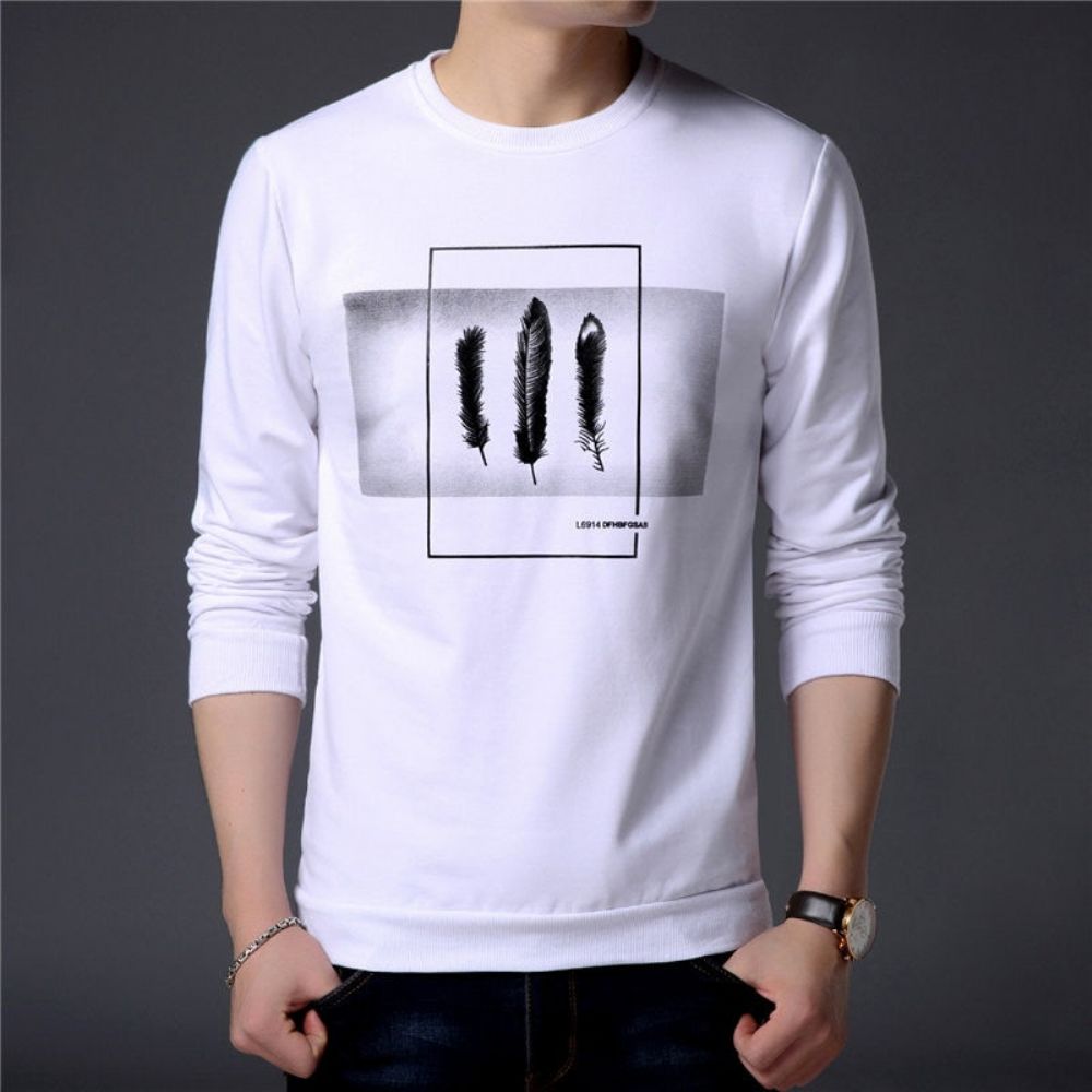 Winter Fashion Leaves Print Sweatshirt