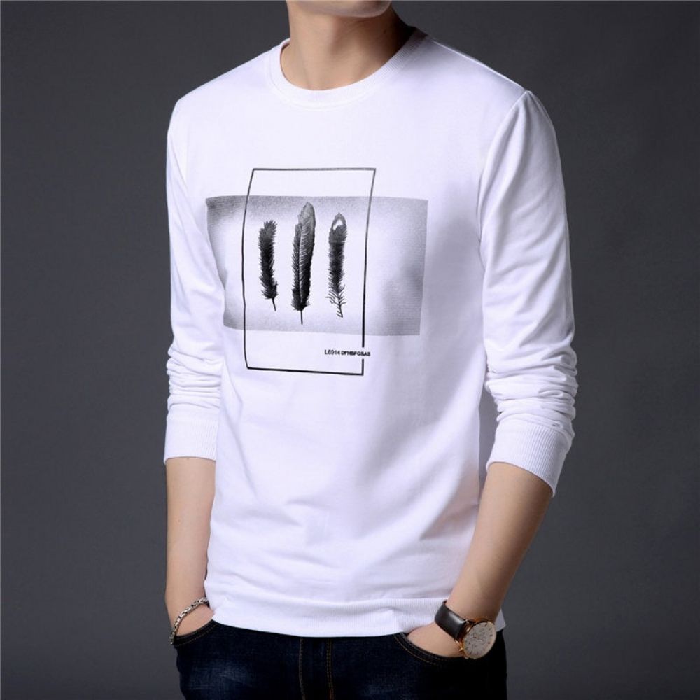 Winter Fashion Leaves Print Sweatshirt