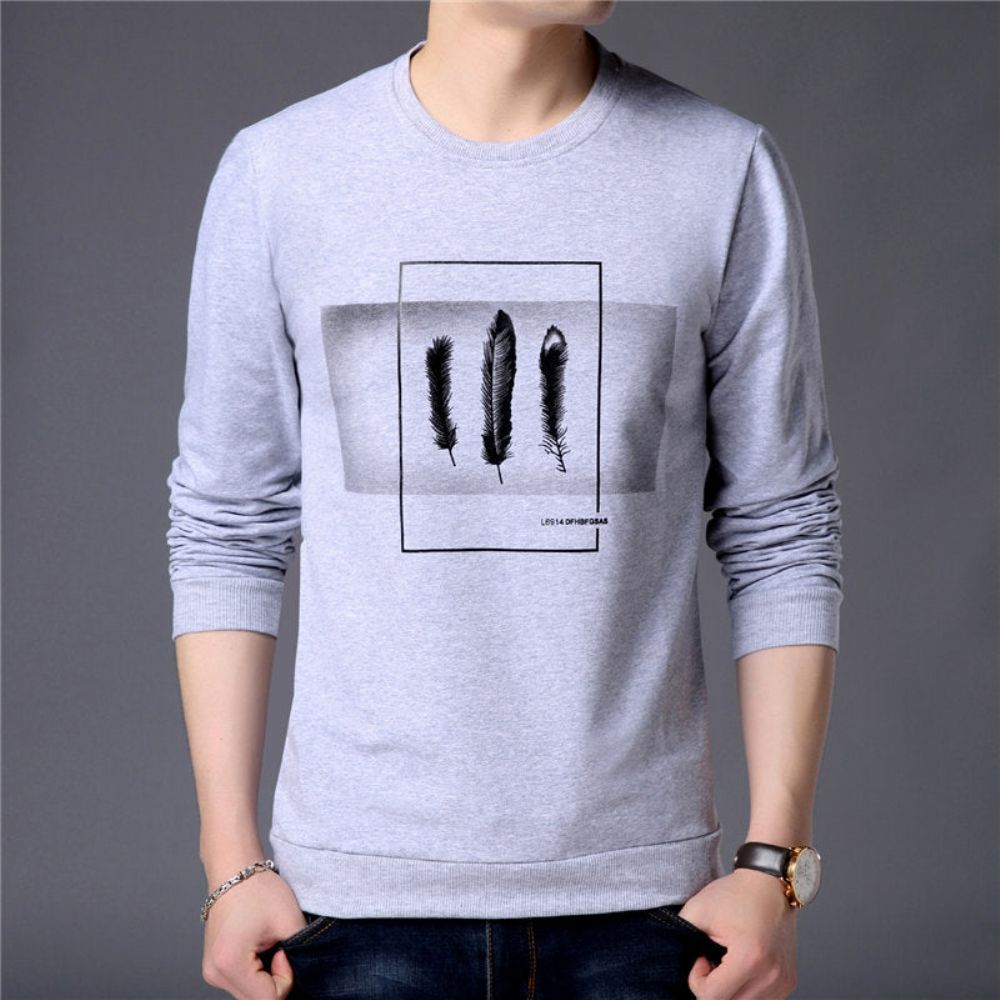 Winter Fashion Leaves Print Sweatshirt