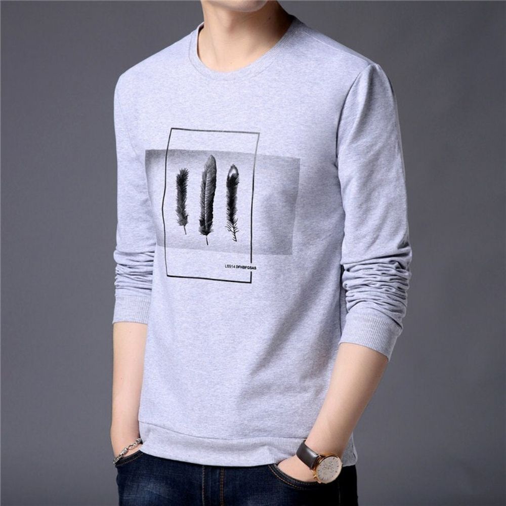 Winter Fashion Leaves Print Sweatshirt