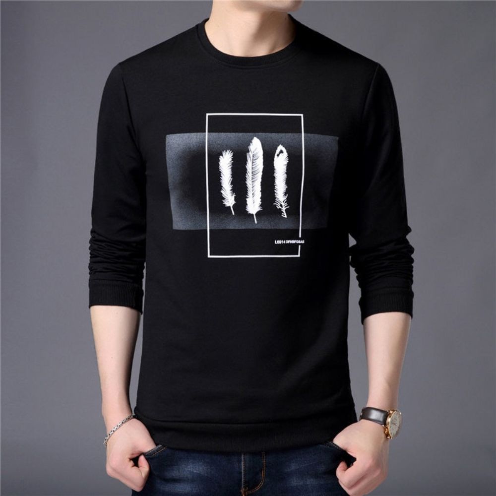 Winter Fashion Leaves Print Sweatshirt