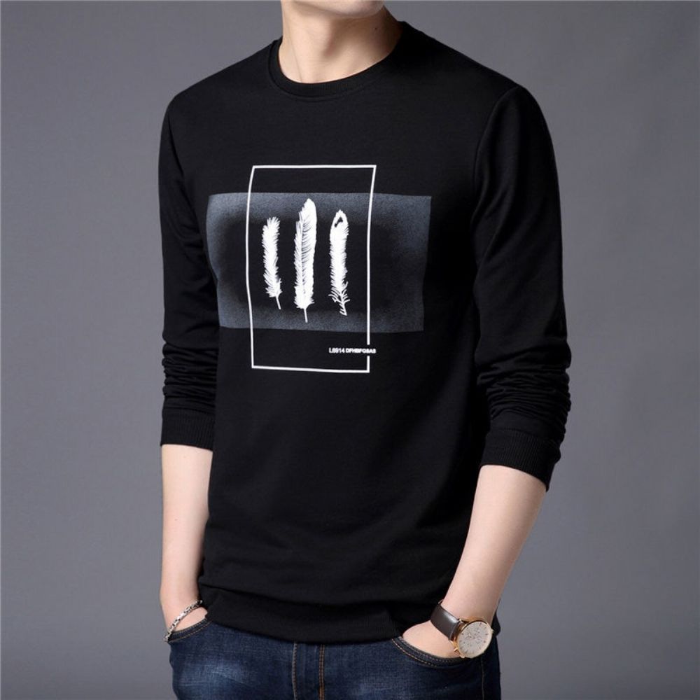 Winter Fashion Leaves Print Sweatshirt