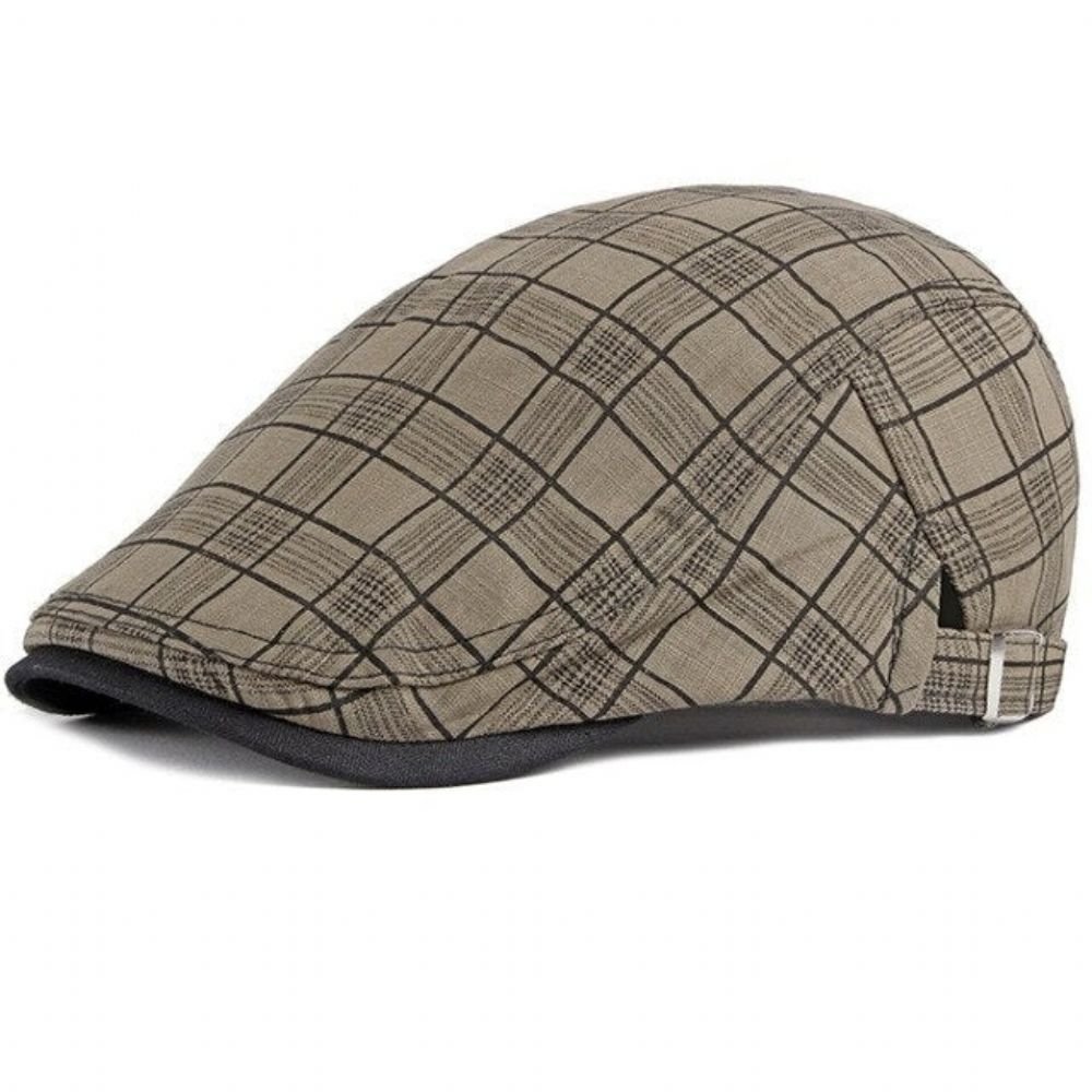 Vintage Plaid Ivy Newsboy Flat Cap