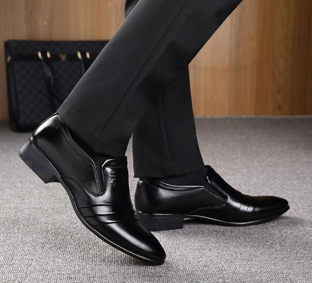 Dress Loafers Pointy Black Shoes