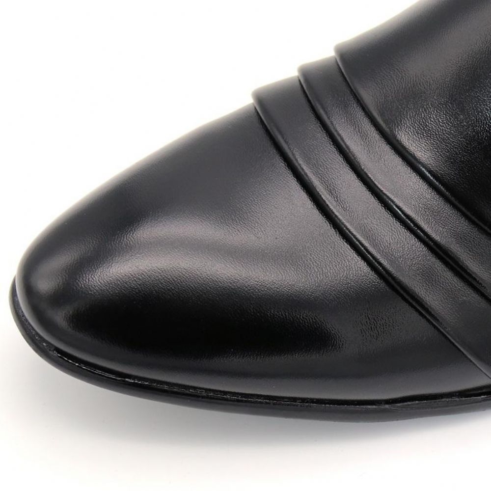 Dress Loafers Pointy Black Shoes