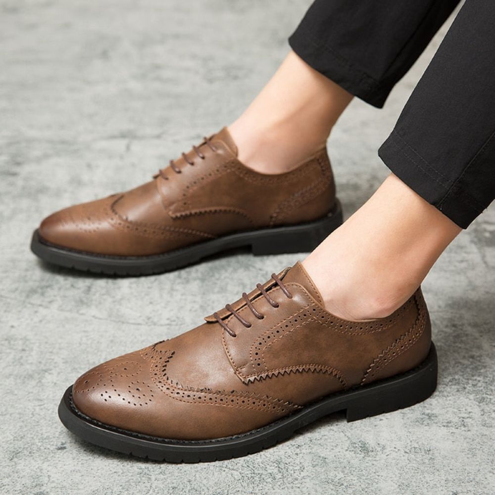 Menn Brogue British Casual Leather Dress Sko