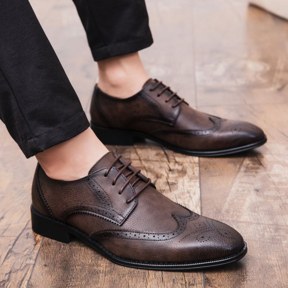 Menn Retro Brogue Business Oxford Sko