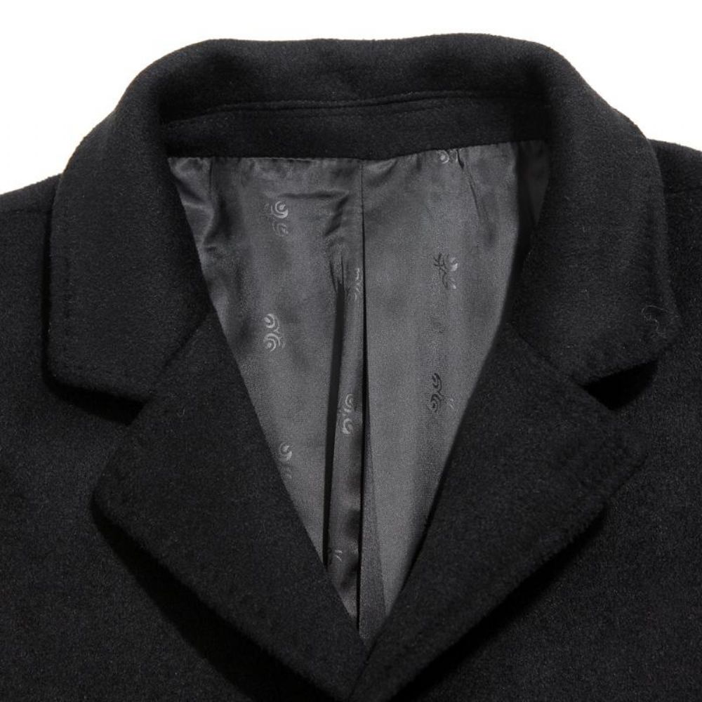 Business-man Wool Blend Pea Overcoat