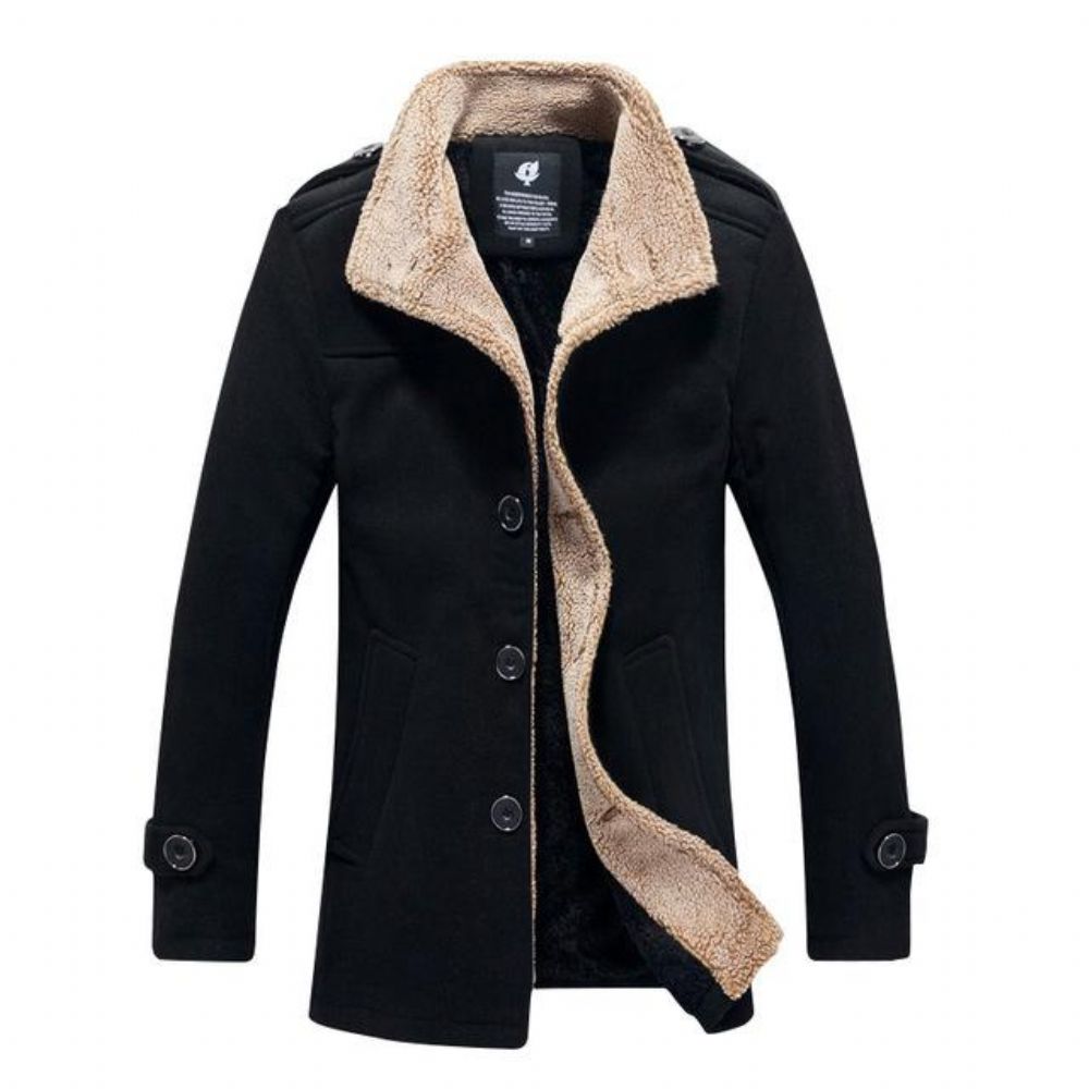 Lammeull Stand Collar Peacoat