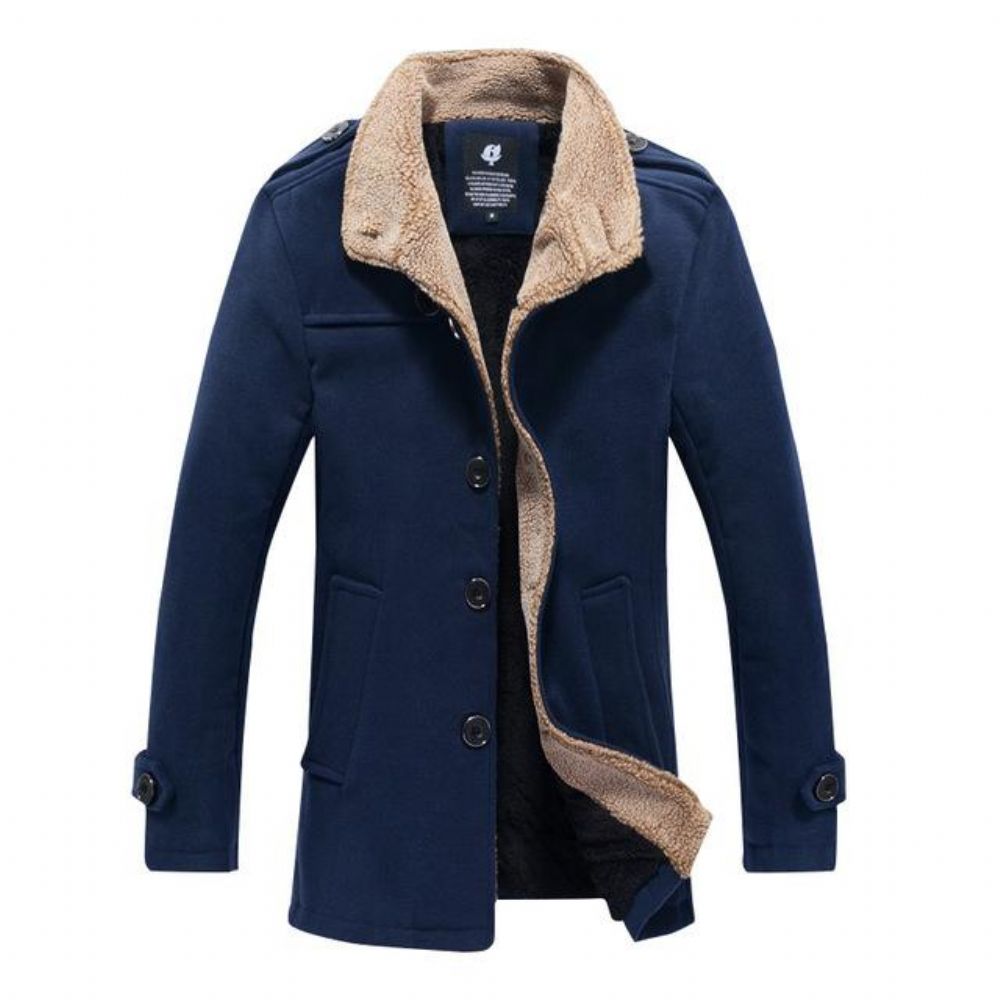 Lammeull Stand Collar Peacoat