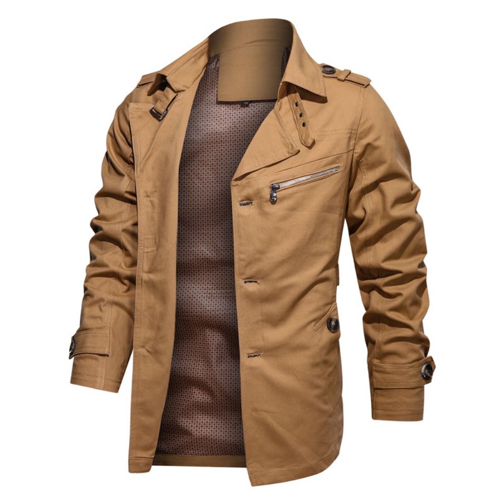 Lapel Fashion Single Breasted Trench Coat