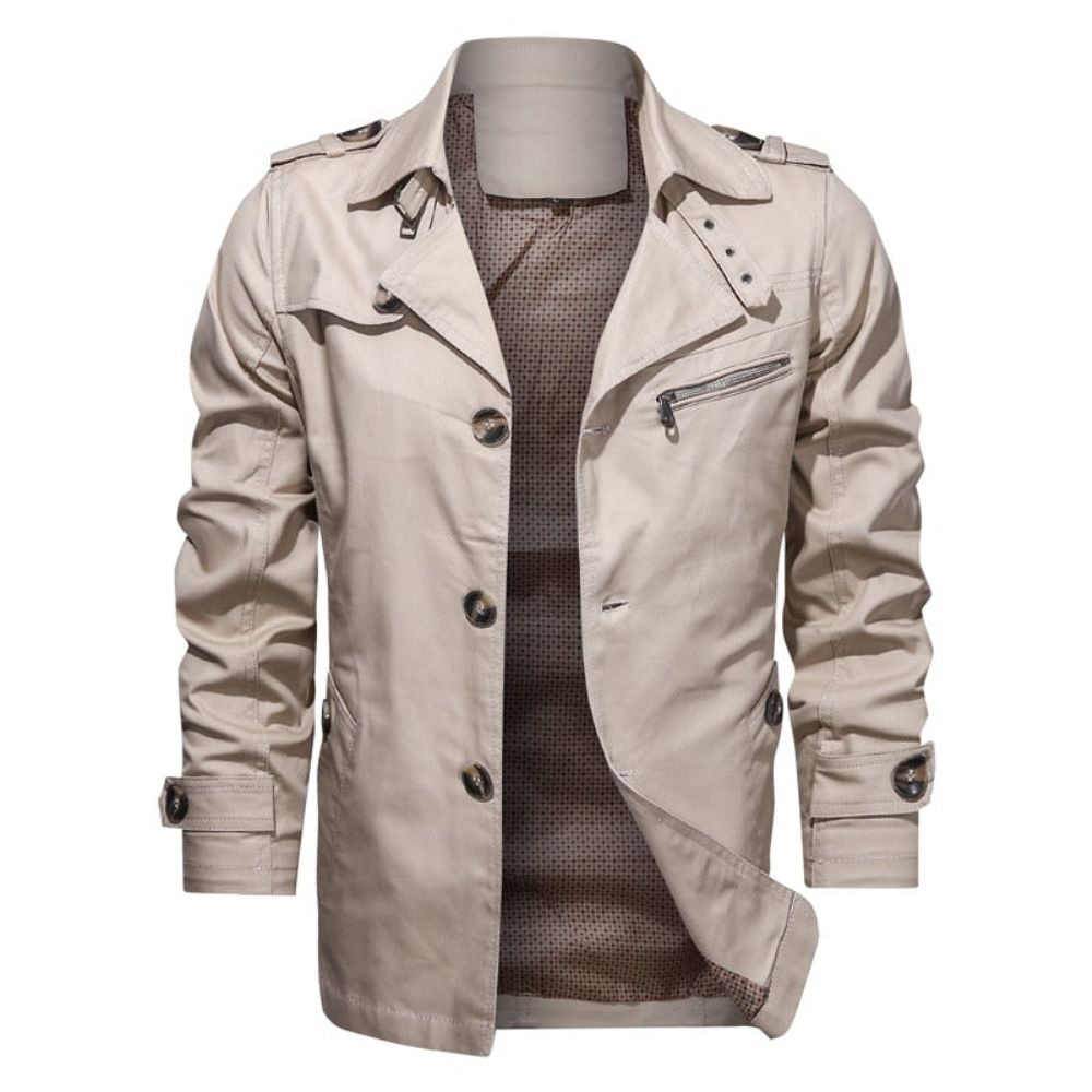 Lapel Fashion Single Breasted Trench Coat