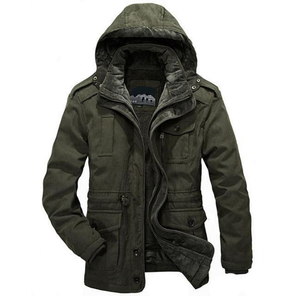 Menn Warm Heavy Wool Parka