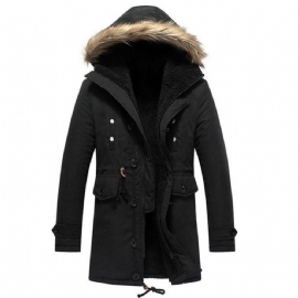 Vinter Varm Single Breasted Solid Menn Coat