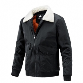 West Fur Collar Warm Windbreaker Jacket