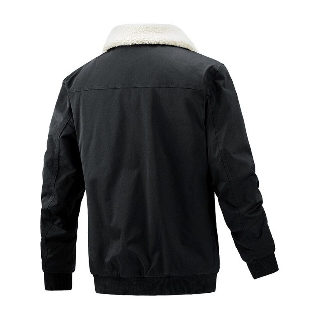 West Fur Collar Warm Windbreaker Jacket