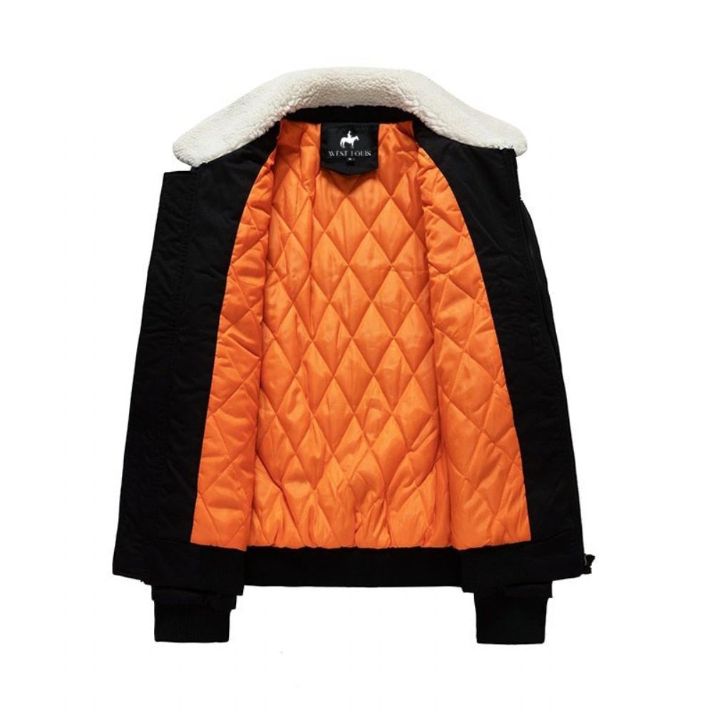 West Fur Collar Warm Windbreaker Jacket