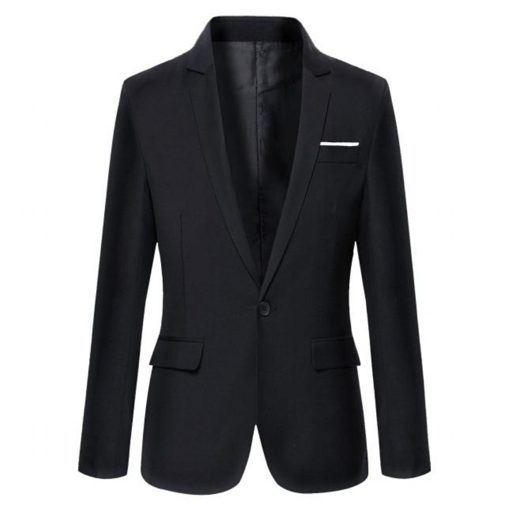 Casual Ensfarget Maskulin Blazer