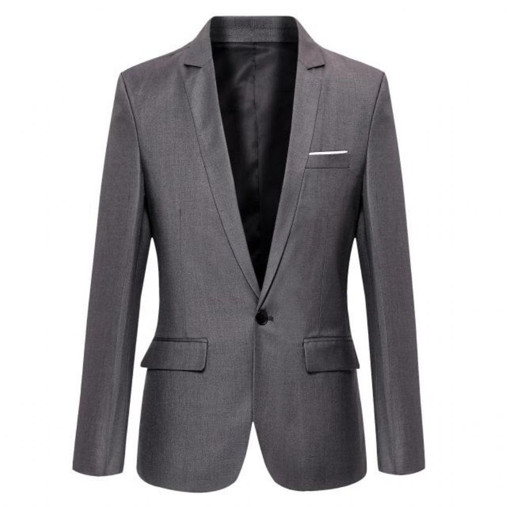 Casual Ensfarget Maskulin Blazer