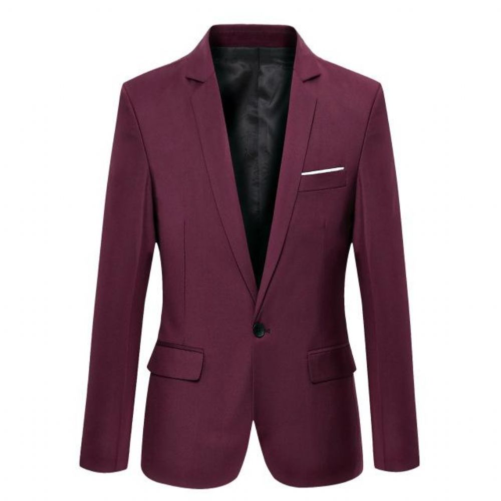 Casual Ensfarget Maskulin Blazer