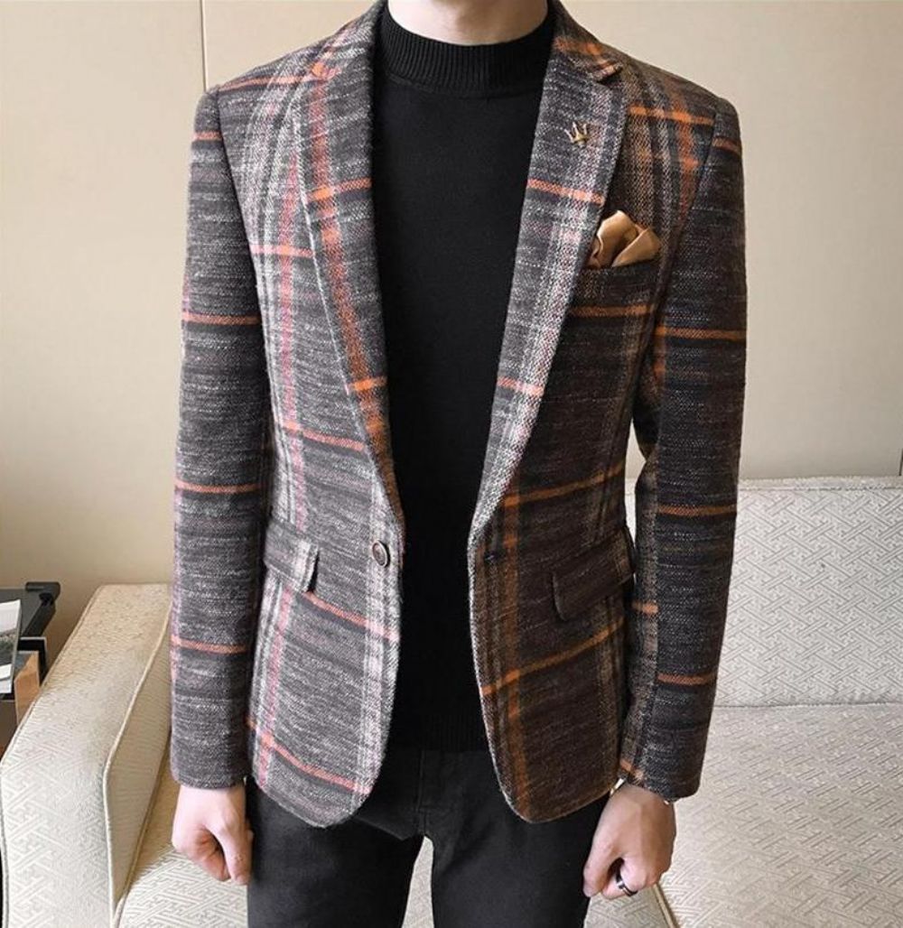 Designer Blazer Tweed-knapp