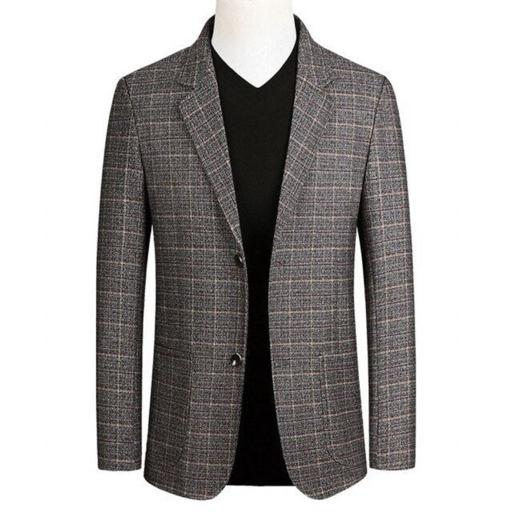 Trending Slim Fit Rutete Høstblazer