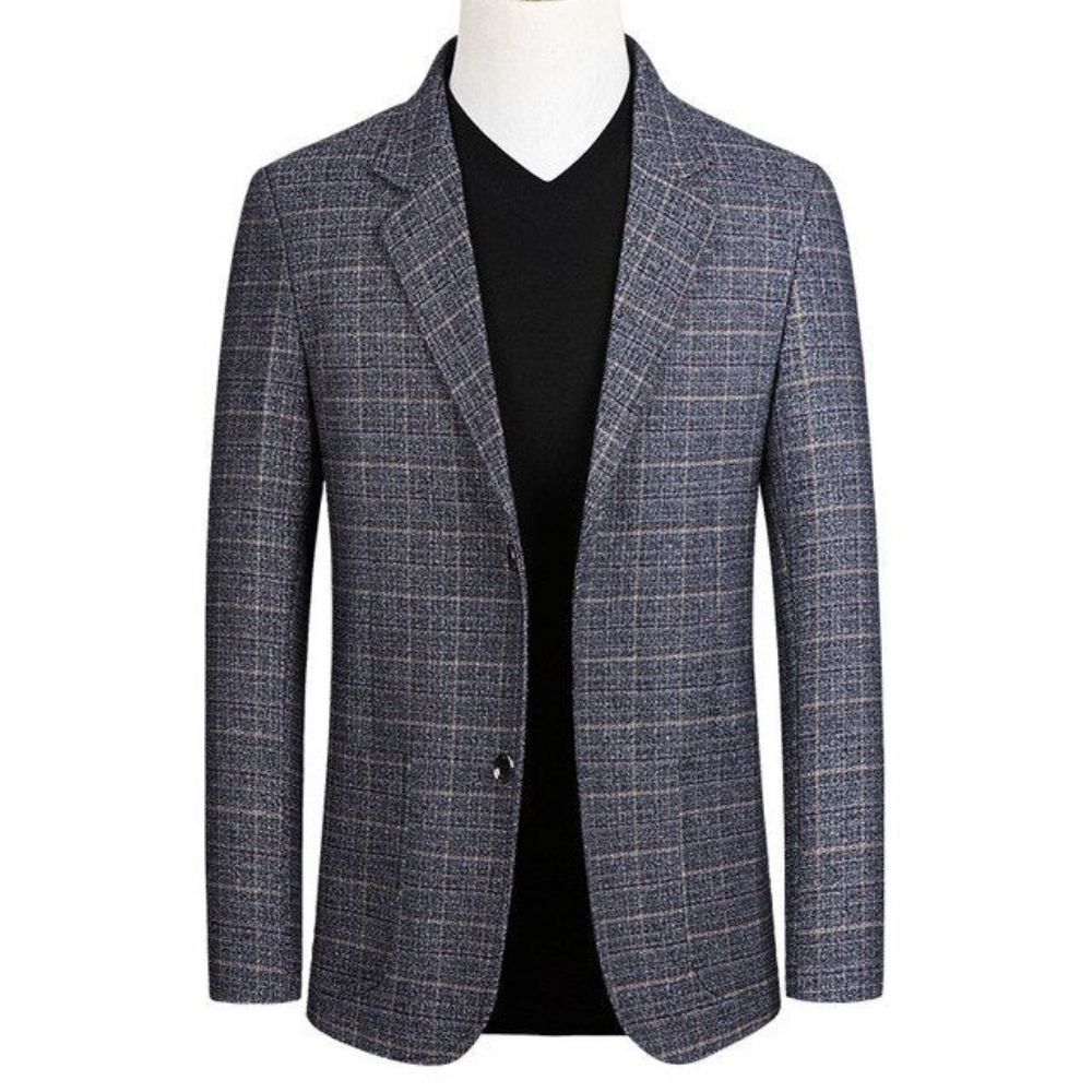 Trending Slim Fit Rutete Høstblazer