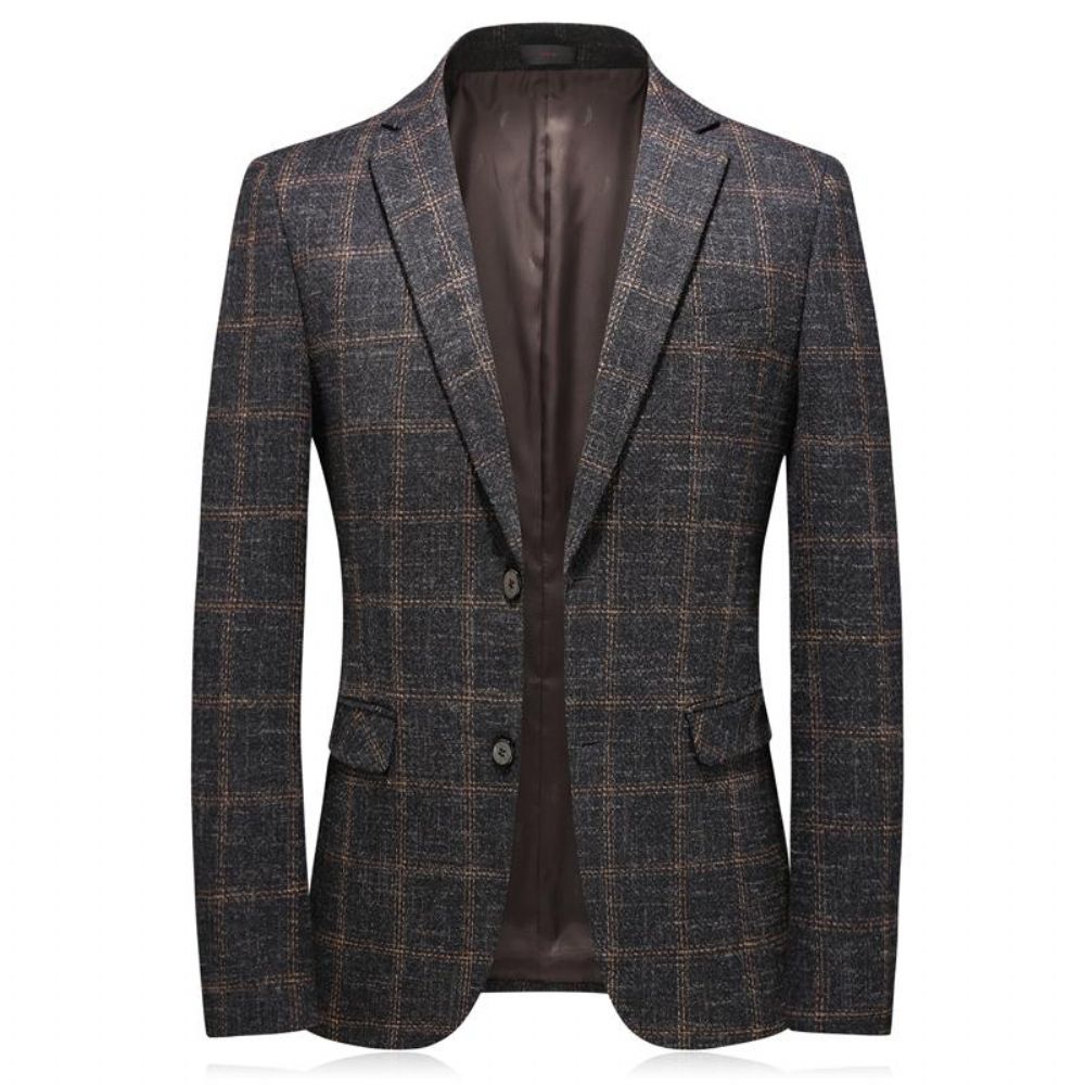 Tweed Rutet Blazer Med Albuelapp