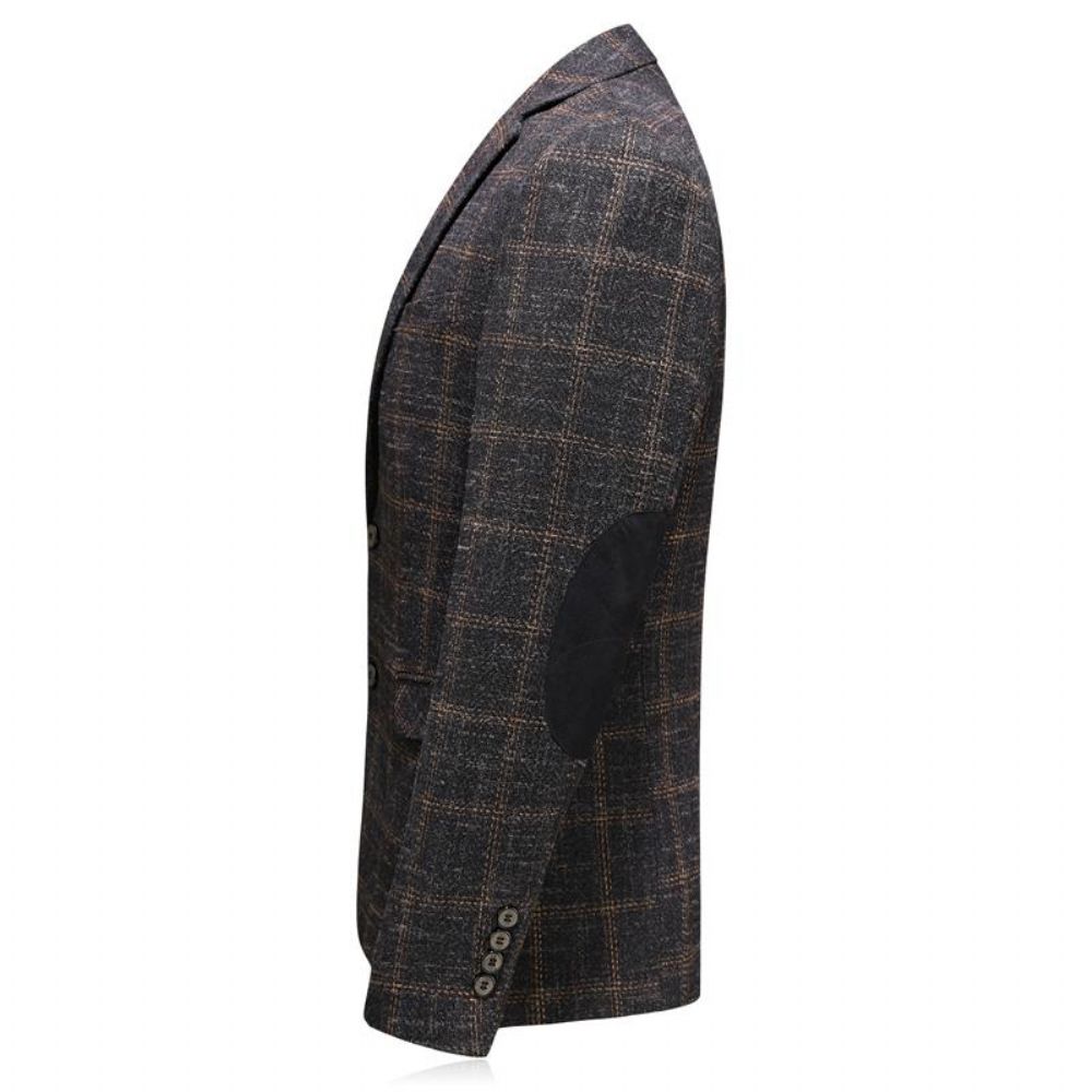 Tweed Rutet Blazer Med Albuelapp