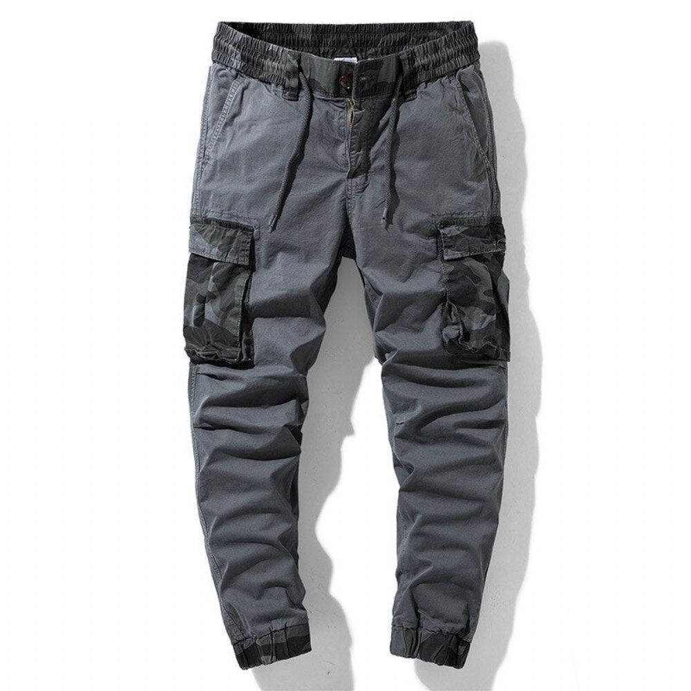 Cargo Streetwear Joggers Med Elastisk Midje