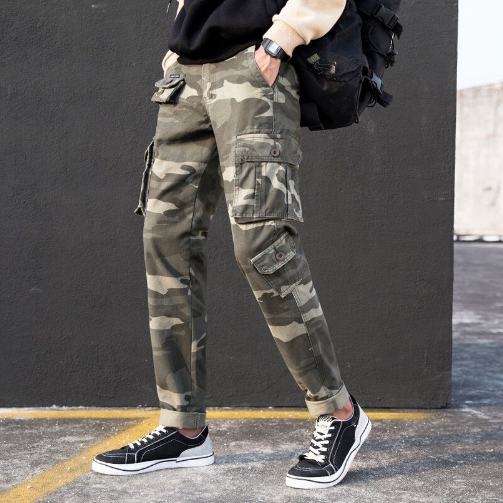 Designer Cotton Camo Cargo Pants