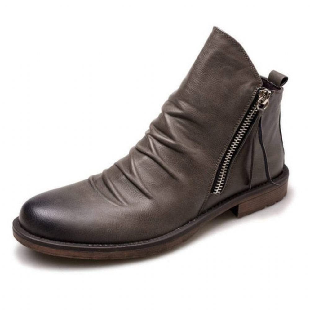 High-top Tassel Zip Pu-skinnstøvler