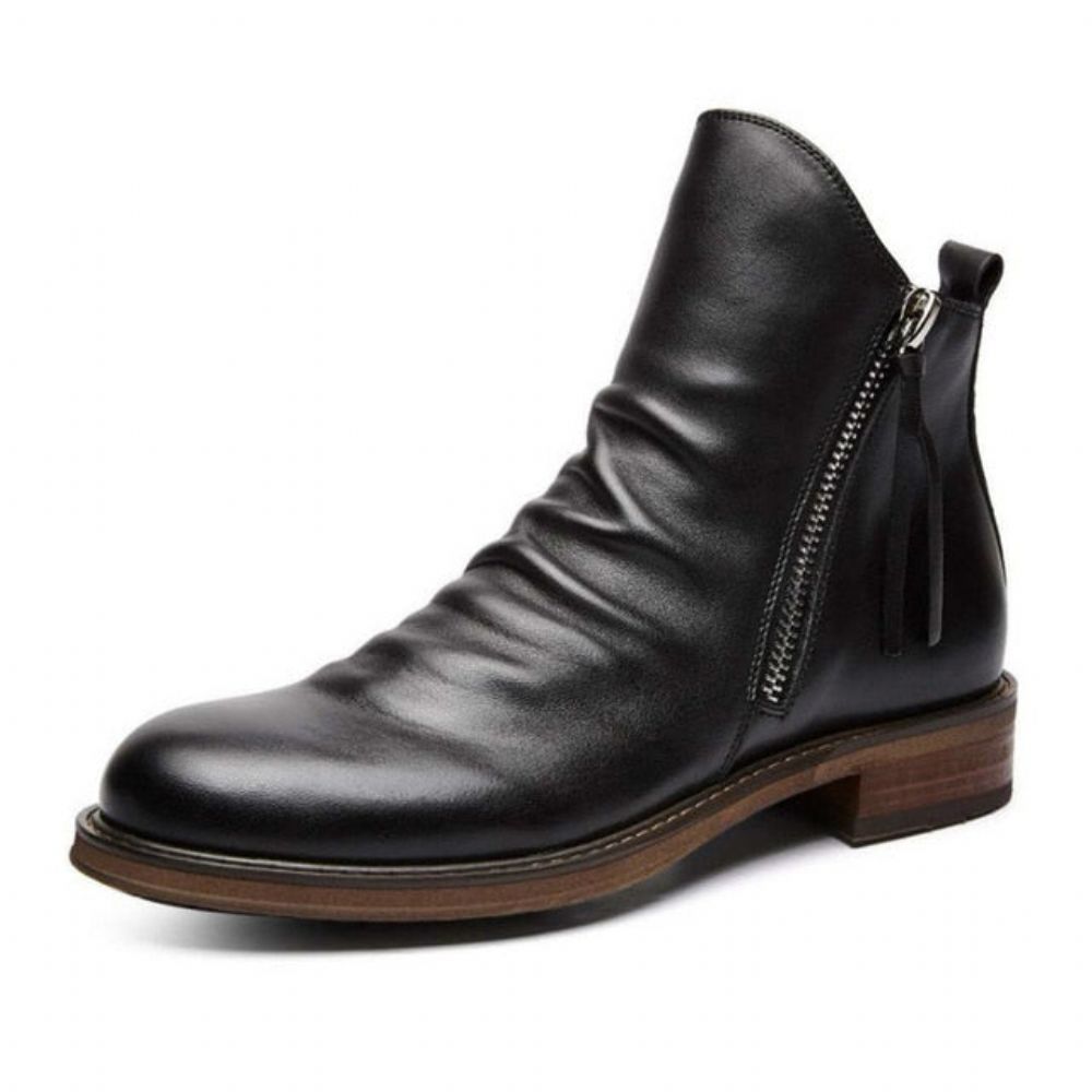 High-top Tassel Zip Pu-skinnstøvler