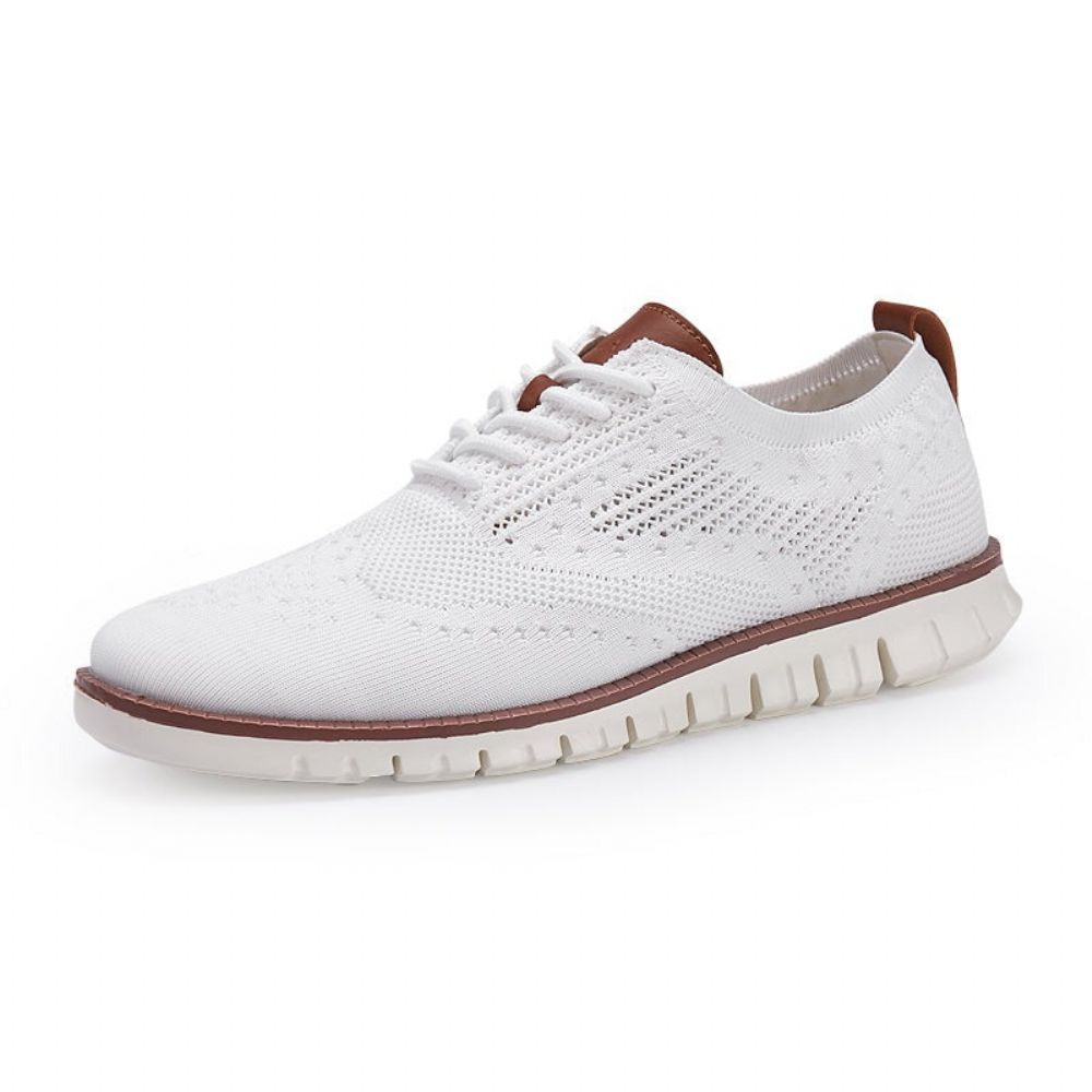 Strikkede Mesh Shallow Lace Up Lette Joggesko