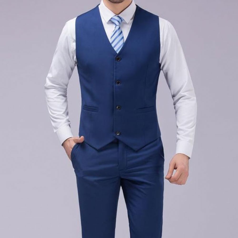 - Luksus Slim Fit 3-delers Dress (jakke + Vest + Bukser)