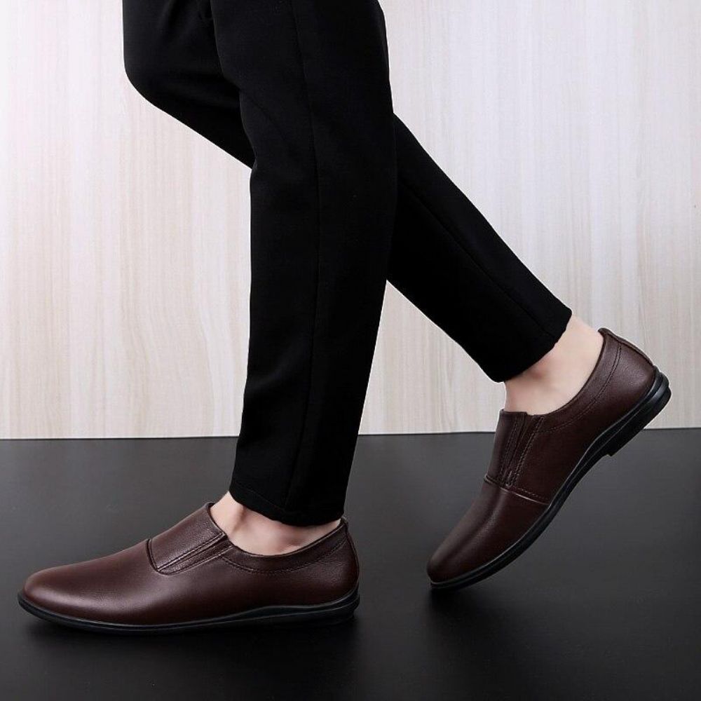 Boat Leather Flat Shoes