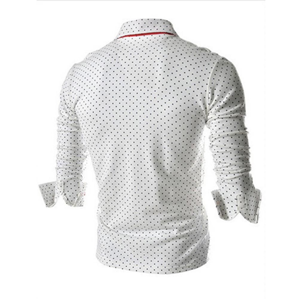 Polka Dot Skjortekrage Slim Fit Dress Shirt