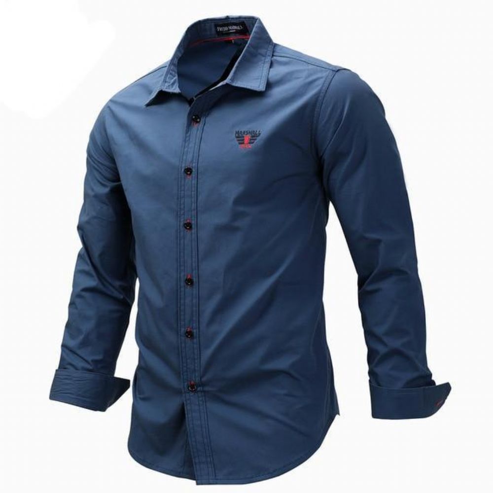 Solid Color Slim Fit Business Dress Shirt