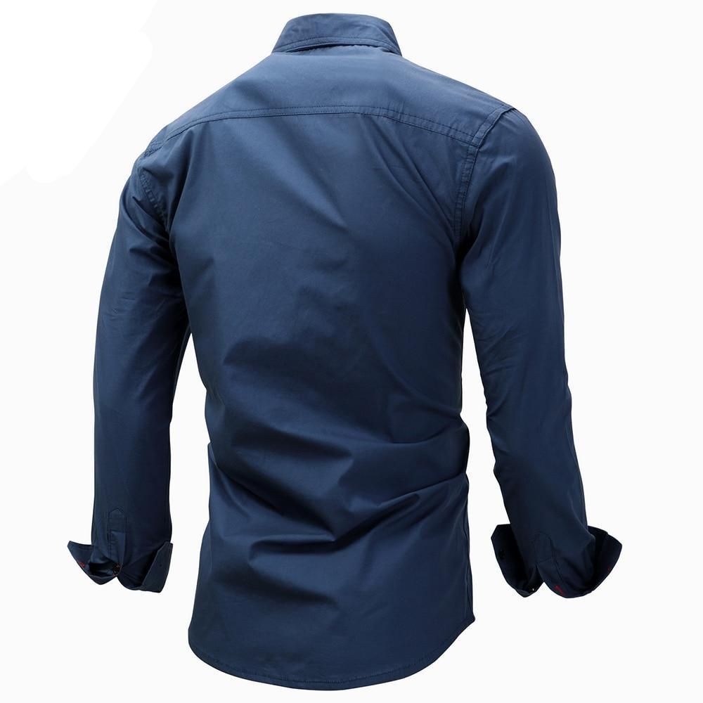 Solid Color Slim Fit Business Dress Shirt