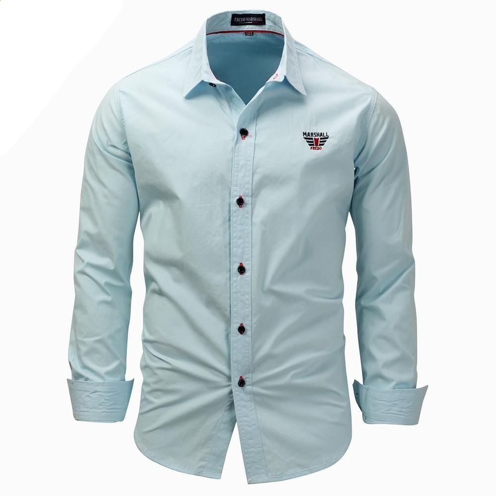 Solid Color Slim Fit Business Dress Shirt