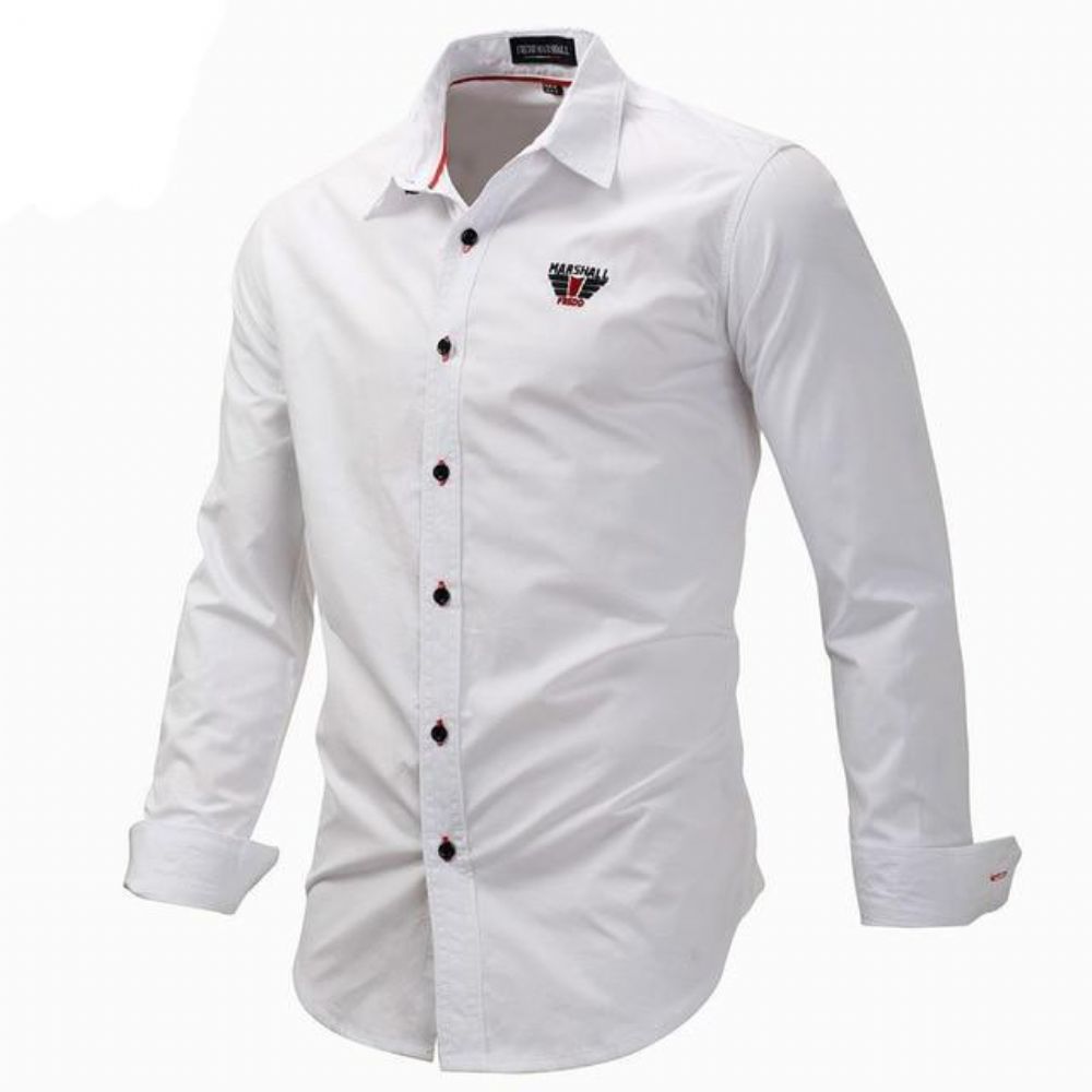 Solid Color Slim Fit Business Dress Shirt